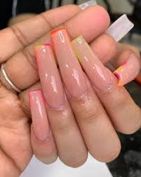Instead of using all the different colours on one nail, the spacing out of the color palette is central to appearing neat and cute. Acrylic Nails And Designs Lapanki Nail Design Gallery