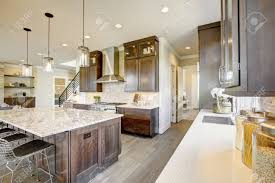 luxury kitchen accented with large
