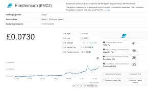 einsteinium emc2 a cryptocurrency project albert would