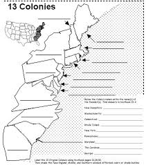 Blank map of the thirteen colonies 13 coloring pages together with. Pin On U S History