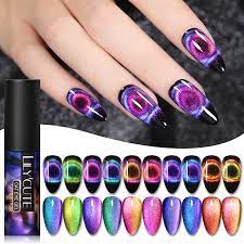 Nail designs stylish nails purple nails cat eye nails rhinestone nails xmas nails cute nails hair and nails acrylic nails. Lilycute 9d Starry Sky Magnetic Nail Gel Purple Blue Chameleon Cat Eye Nail Gel Polish Soak Off Uv Magnet Nail Art Gel 5ml Buy At The Price Of 0 36 In Aliexpress Com