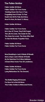 The Fallen Soldier Poem By Branden Hidalgo Poem Hunter Soldier Poem Soldier Quotes Fallen Soldiers Quotes