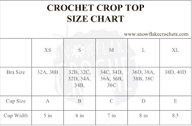 Crochet Crop Top Sizing And Size Chart Snowflake Crochet Crochet Crop Top Crochet Bralette Pattern Crochet Bralette