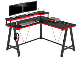 Glass computer desks found in workplaces as well as homes. Z Line Series 1 5 Performance Light Up L Shape Gaming Desk Walmart Com Walmart Com
