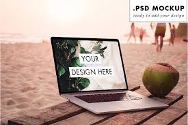 Beach Psd Computer Graphic Design Mockup Psd Website Mockup Psd