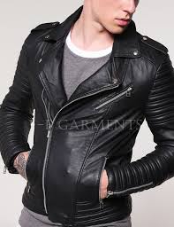 Men S Real Cowhide Black Leather Motorcycle Jacket Slim Fit Biker Jacket Jaket Kulit Jaket Kulit