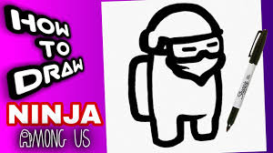 How To Draw Among Us Ninja Step By Step Como Dibujar Al Ninja De Among Us Among Us Drawings Youtube