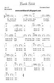 Not Angka Lagu Bareh Solok Not Angka Lagu Daerah Indonesia