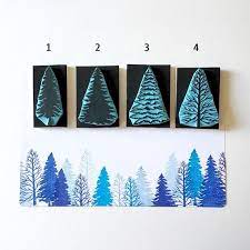 Merry christmas christmas tree decors elk deer clear stamps for christmas cards making decoration and scrapbooking rubber stamps for craft. Pine Tree Rubber Stamp For Card Making Pine Tree Silhouette For Christmas Decoration Hand Carved Stamps Diy Hand Carved Stamps Tree Stamp