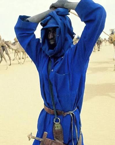 The Tuareg, often called the Blue People of the Desert, have lived across  the Sahara for centuries, moving between Niger, Mali, Algeria, Libya,  Morocco and Tunisia. Known for their deep indigo garments