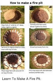 Essentially, to make a fire pit only a hole is required in order to safely contain a fire. How To Make A Fire Pit Dig A Hole 4 Wide By 12 Deep Sides Slightly Angled Fill Hole With Lava Rocks Three 5 Gallon Buckets Shovel Sod Away From Rim Set