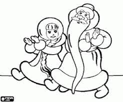 Natale hilare et annum faustum! Two Characters Of Russian Christmas Coloring Page Printable Game