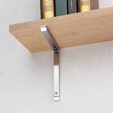 Morrison 8 Metal Wall Shelf Bracket Set Brushed Stainless Steel In 2021 Metal Wall Shelves Wall Shelf Brackets Steel Shelf Brackets