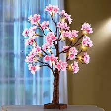 Lighted Cherry Blossom Floral Tabletop Tree Table Top Home Elegant 22 H Decor Cherry Blossom Bedroom Hanging Plant Wall Blossom
