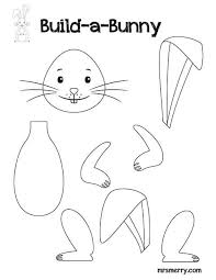 Here is the front face bunny template: Free Printable Build A Bunny Craft For Kids Mrs Merry