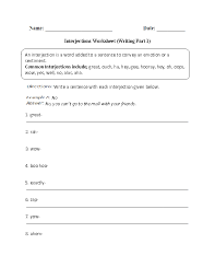 Writing Interjections Worksheet Interjections Worksheets Grammar Worksheets