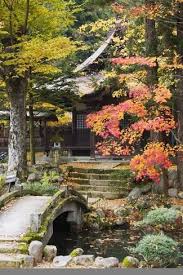Photographic Print Japan Takayama Hokke Ji Temple Garden With Stone Bridge Autumn By Nosnibor1 Japanese Garden Landscape Temple Gardens Japanese Garden Design