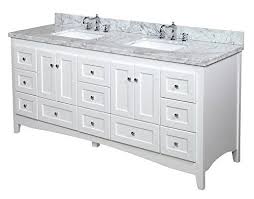 Abbey 72 Inch Double Bathroom Vanity Carrara White Includes White Shaker Style Cabinet With Sof White Vanity Bathroom Double Vanity Bathroom Bathroom Vanity