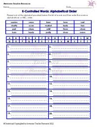 Sorts letters in a character string by alphabetical order. R Controlled Words Alphabetical Order Worksheet By Awesome Teacher Resources