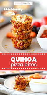 Kid Friendly Quinoa Pizza Bites Recipe Pizza Bites Quinoa Recipes Easy Quinoa Pizza Bites