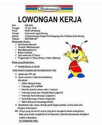 Syarat melamar pekerjaan di indomaret. Lowongan Kerja Indomaret Legok Serang Atmago