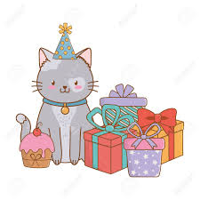 Even thought you tear my cushion. Cute Pet Little Animal Kitty Cat Birthday Party Concept Cartoon Royalty Free Cliparts Vectors And Stock Illustration Image 124570805
