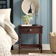 This beautiful oak wood nightstand with one drawer is perfect for anyone looking for solid wood bedroom furniture that will last a lifetime! Farmhouse Rustic Nightstands Birch Lane