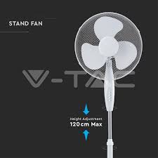 The adjustable height level of this fan is 42 inches to a tall 55 inches, making this a great choice for those who are looking for a pedestal fan that most pedestal fans have height adjustment options. Fans 40w Stand Fan 600mm Cross Base 4 Buttons 3 Blades