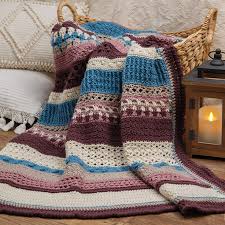 Easy knitting pattern for a modern update of the classic log cabin afghan from kay gardiner and ann shayne's classic mason dixon. Another Annie S Kit Club Review Crochet Striped Afghan Knit And Crochet Ever After
