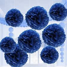 I purchased all of may paper at michaels craft store. Blue Tissue Paper Flower Pom Pom Balls 12 And 14 Inch Holiday Party Favor Flower Balls Hanging Decor Party Decoration 8 Pack Great Diy Kit For Parties Birthdays Weddings Bridal Showers Etc Buy Online In