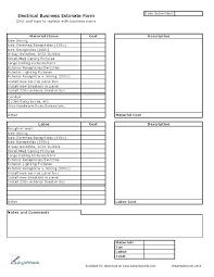 / 7+ excel checklist templates. Electrical Business Estimate Form