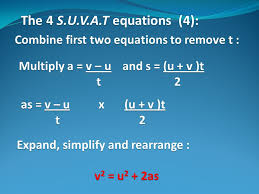 Maybe you would like to learn more about one of these? Also Known As The S U V A T Equations S Displacement Distance U Initial Velocity V Final Velocity A Acceleration T Time Ppt Download