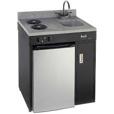 Compact kitchen:, stainless steel sink with chrome faucets. 6 Awesome Mini Kitchenette For Small Kitchen Small House Decor