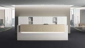 Office Reception Desk With Built In Lights Point By Las Mobili Reception Desk Reception Desk Office Office Reception
