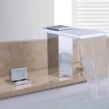 modern chrome waterfall sink faucet