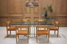 Circa 1960's dining room table. 1960s Chrome And Brass Centre Dining Table With Glass Top Italian Antiques