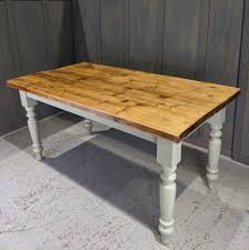 Antique french farm country oak coffee table plank top corinthian capital. Antique Farmhouse Style Pine Dining Table With Painted Legs