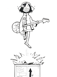 Art pop and worldbeat cartoon legends inspired adult coloring book (paperback) average rating: Fan Art Noodle Linework Made For Her Birthday And The Gorillaz Fanseries Gorillaz