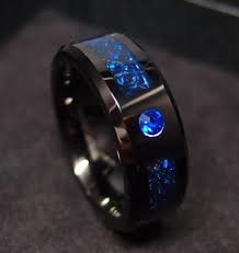 Black And Blue Rings For Him 8mm Tungsten Carbide Ring Blue Celtic Dragon Black Carbon Fibre Atop Men Jewelry Mens Jewelry Mens Rings For Sale Rings For Men