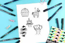 Here is my bullet journal birthday spread. Easy Happy Birthday Doodles With Step By Step Instructions
