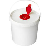 3-Gallon White Plastic Empty Wipes Dispensing Bucket with Lid