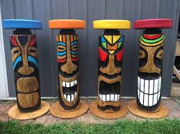 Tropical Tiki Face Bar Stool Etsy Tiki Bar Decor Tiki Decor Tiki Faces