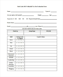 Player according to the listed categories of skills. Free 8 Sample Volleyball Evaluation Forms In Pdf Ms Word