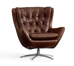 Wells Tufted Leather Swivel Armchair Leather Swivel Chair Swivel Leather Armchair Leather Armchair