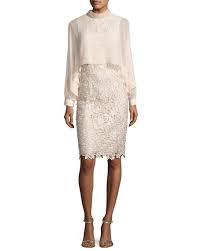 Rickie Freeman For Teri Jon Long Sleeve Floral Lace Cocktail Dress Champagne Blush Cocktail Dress Long Sleeve Floral Dress Long Cocktail Dress