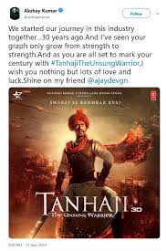 Bioskopkeren, cinemaindo, dewanonton, download, download film, download movie, dunia21, filmapik, layar kaca 21. Akshay Kumar Shares Love And Luck With Ajay Devgn For Tanhaji The Unsung Warrior Masala Com