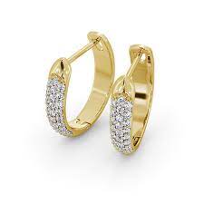 Hoop Round Diamond 0.30ct Earrings 18K Yellow Gold | Lorel Diamonds