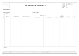 Formulir Daftar Riwayat Revisi Dokumen K3 Pendidikan Petunjuk Tanggal