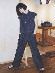 eri motherのつなぎ オールインワンを使ったコーディネート wear ファッション 服 シャンブレー