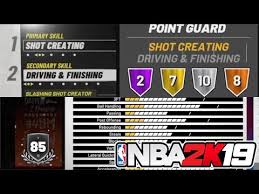 All Attributes Badges For The Slashing Shot Creator Shotslasher Build At 85 Overall In Nba 2k19